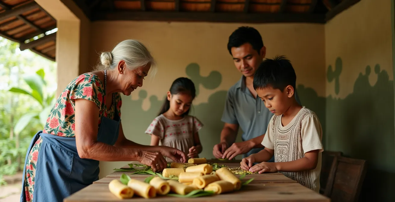 Drei Generationen einer costa-ricanischen Familie beim gemeinsamen Feiern