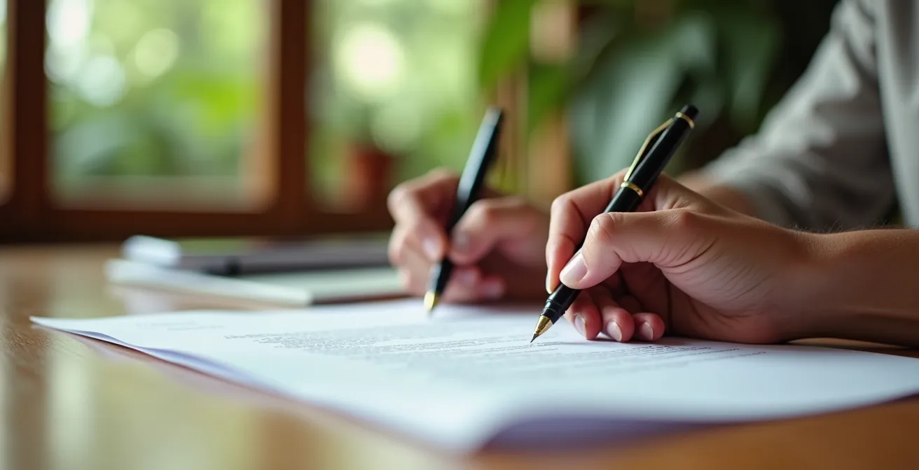 Unterschriftsmoment eines Mietvertrags in Costa Rica