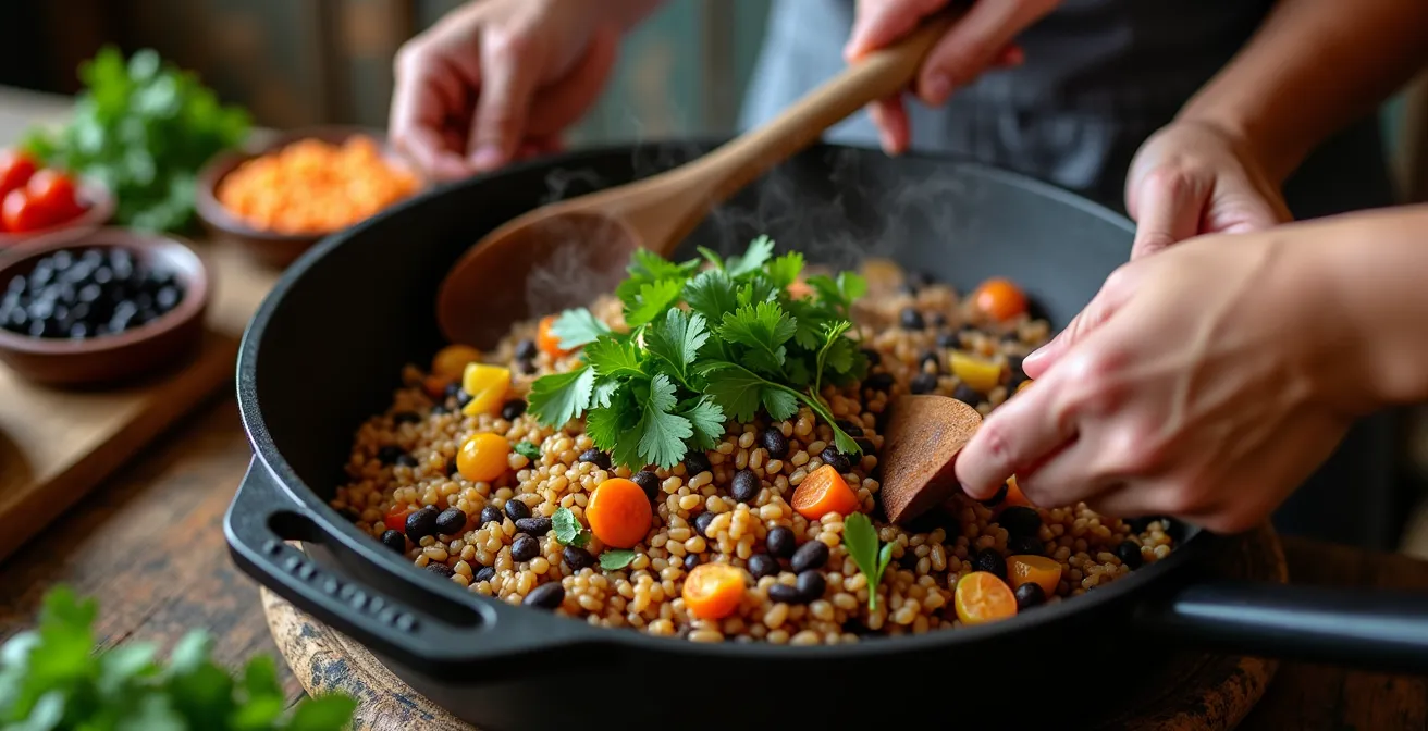 Gemeinsames Kochen in einer costa-ricanischen Familienküche